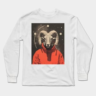 Aries Ram Surrealistic Collage Long Sleeve T-Shirt